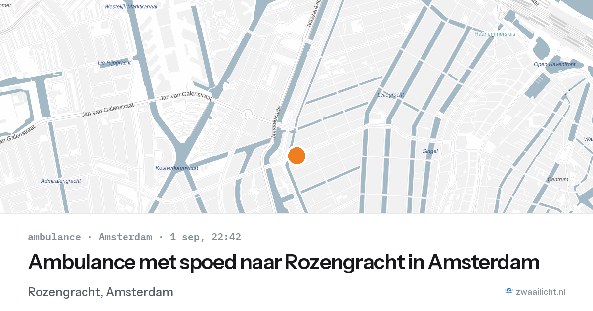 Ambulance met spoed naar Rozengracht in Amsterdam — 1 sep 2026
