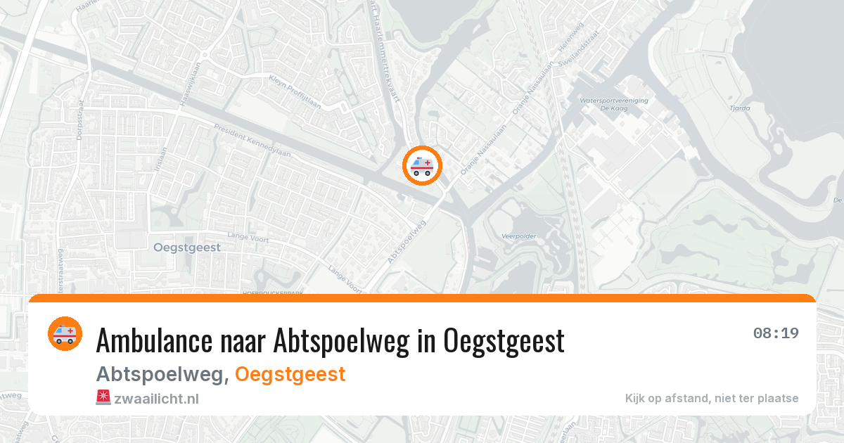 Ambulance naar Abtspoelweg in Oegstgeest — 8 jun 2026