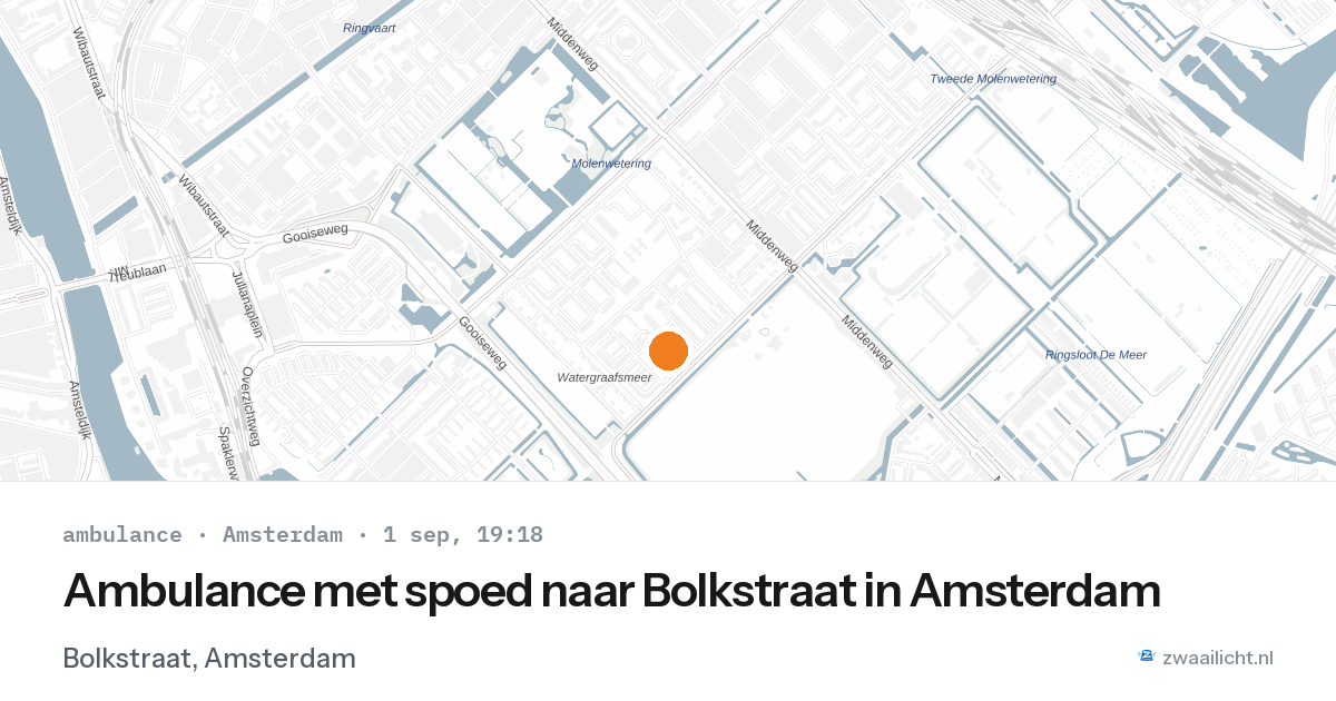 Ambulance met spoed naar Bolkstraat in Amsterdam — 1 sep 2026