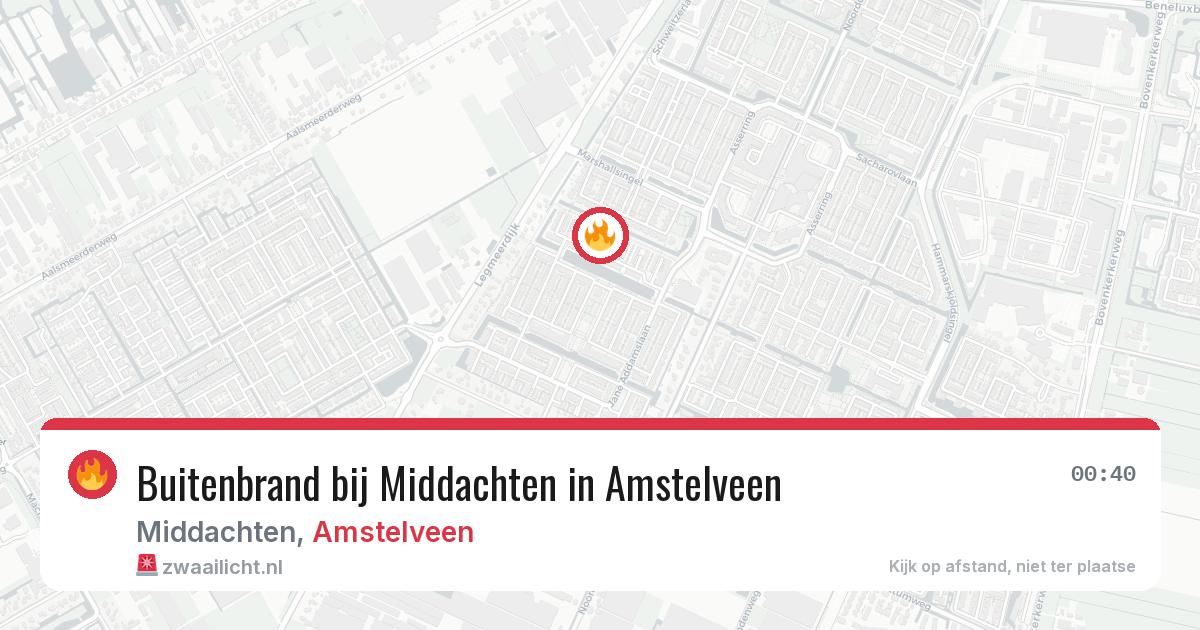 Buitenbrand bij Middachten in Amstelveen — 5 apr 2026