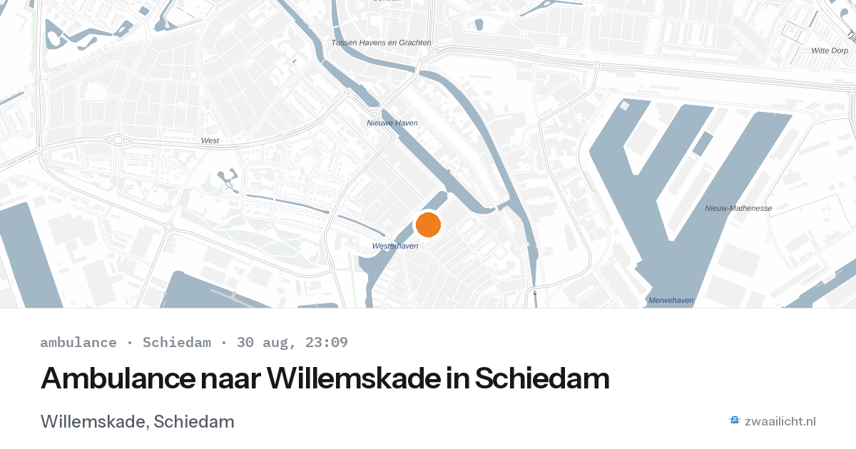 Ambulance naar Willemskade in Schiedam — 30 aug 2026