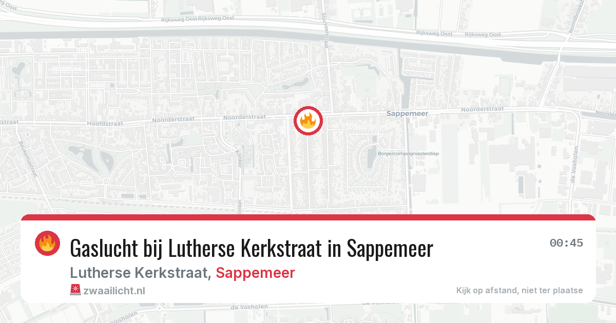 Gaslucht bij Lutherse Kerkstraat in Sappemeer — 19 jun 2026