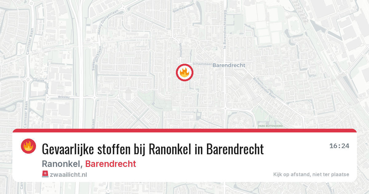 Gevaarlijke stoffen bij Ranonkel in Barendrecht — 29 jun 2026