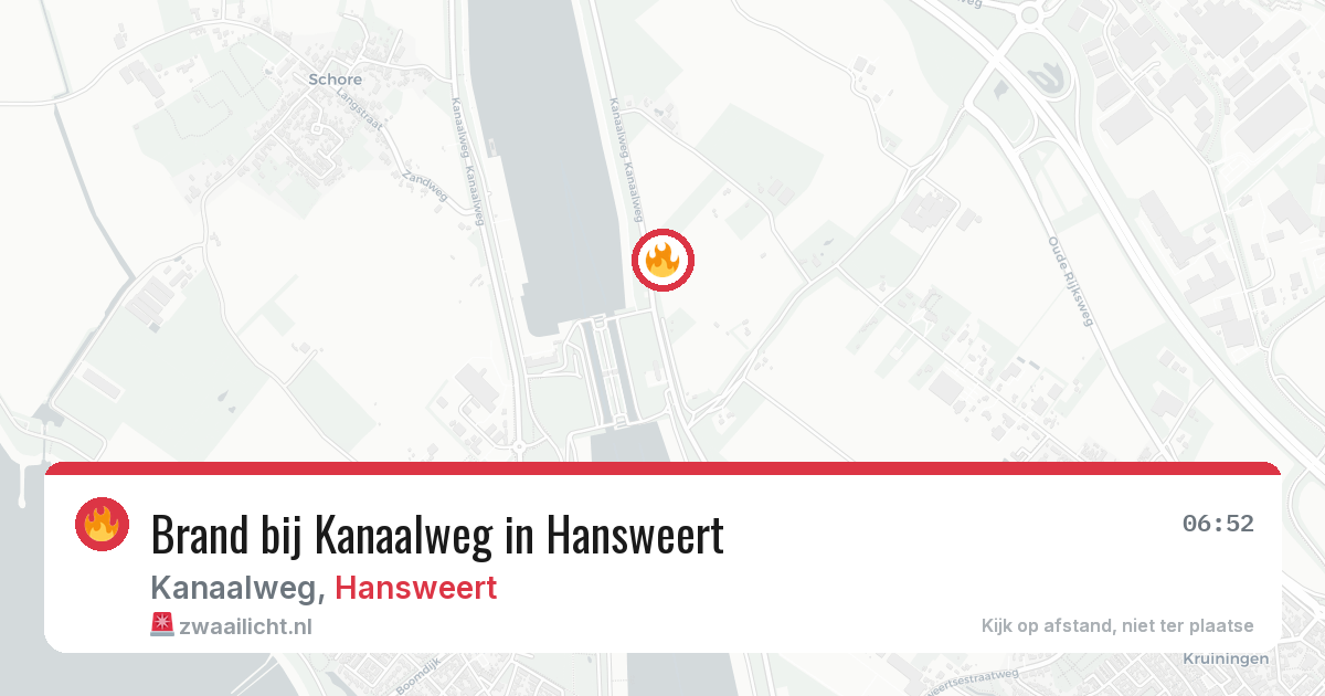 Brand bij Kanaalweg in Hansweert — 9 mrt 2026