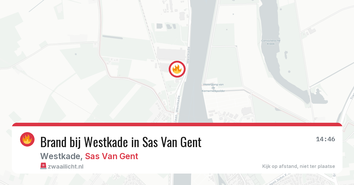 Brand bij Westkade in Sas Van Gent — 15 apr 2026