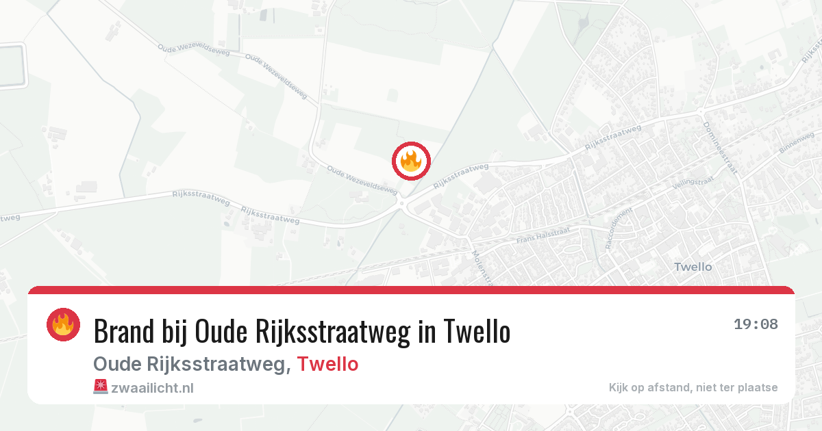 Brand bij Oude Rijksstraatweg in Twello — 22 mei 2026