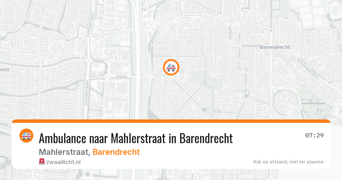Ambulance naar Mahlerstraat in Barendrecht — 30 jul 2026