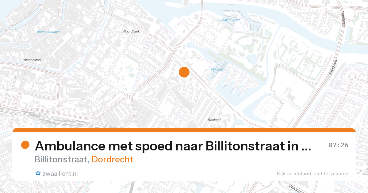 Ambulance met spoed naar Billitonstraat in Dordrecht — 28 aug 2026
