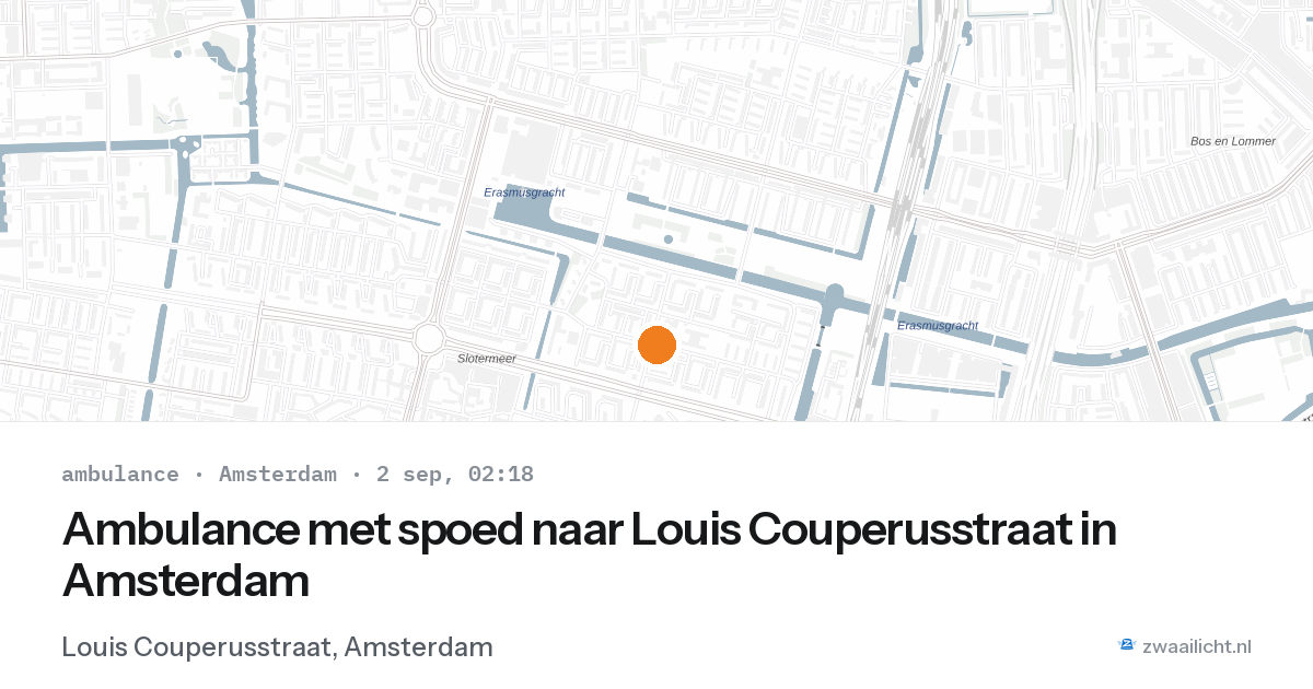Ambulance met spoed naar Louis Couperusstraat in Amsterdam — 2 sep 2026
