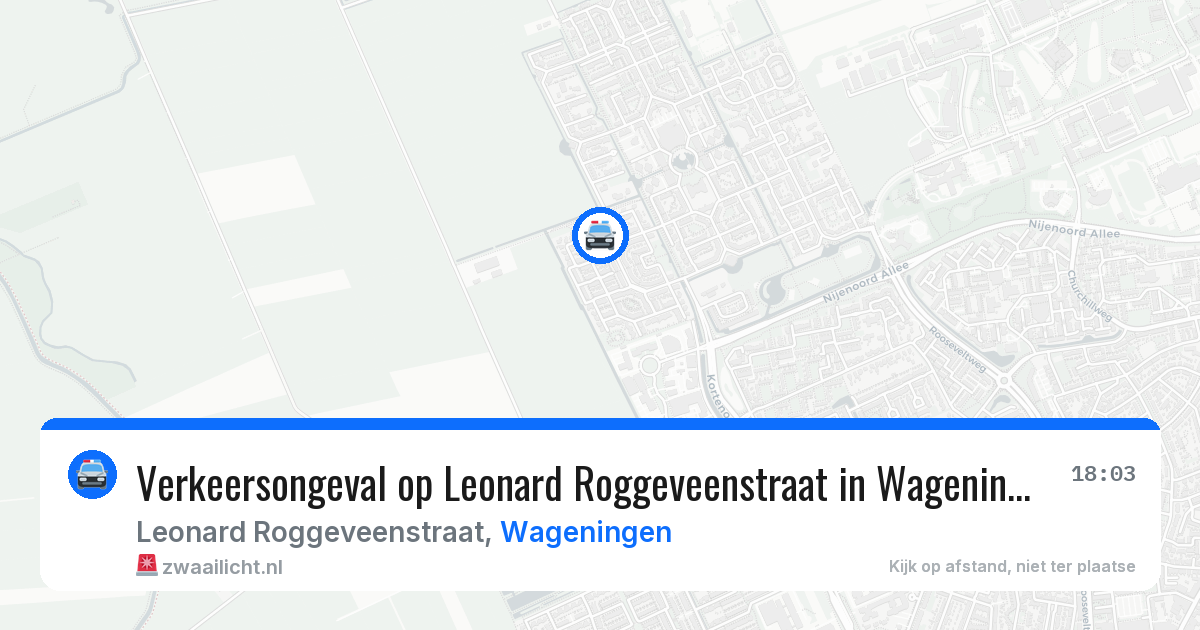 Verkeersongeval op Leonard Roggeveenstraat in Wageningen — 15 jun 2026