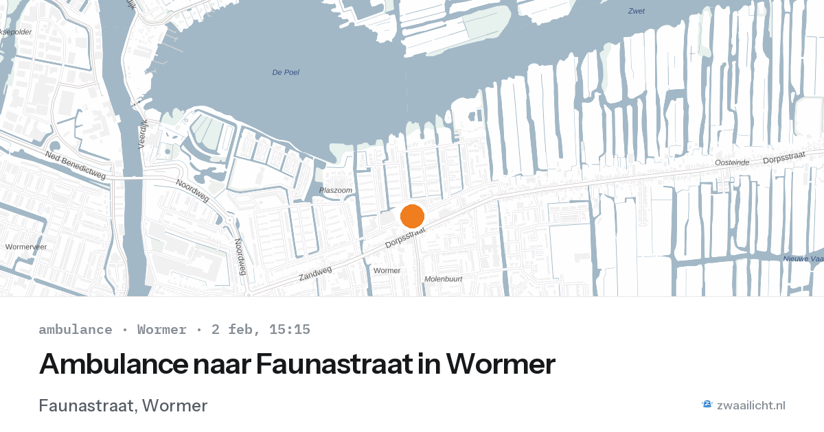Ambulance naar Faunastraat in Wormer — 2 feb 2026