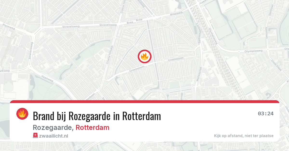 Brand bij Rozegaarde in Rotterdam — 26 jul 2026