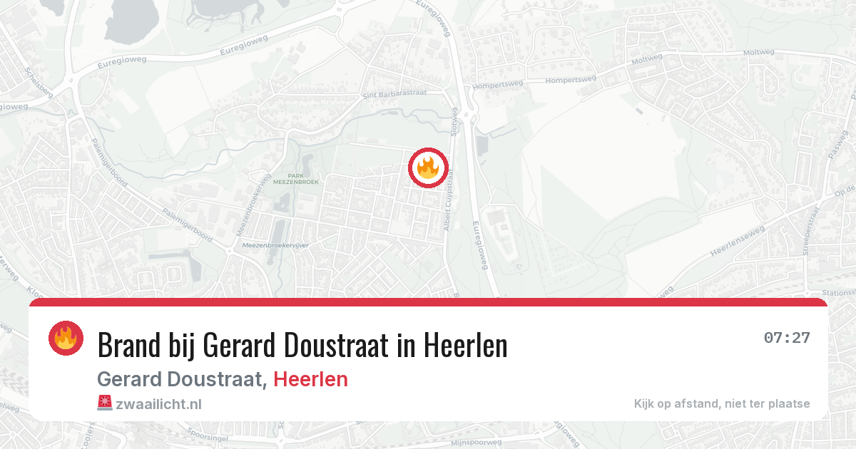 Brand bij Gerard Doustraat in Heerlen — 7 apr 2026