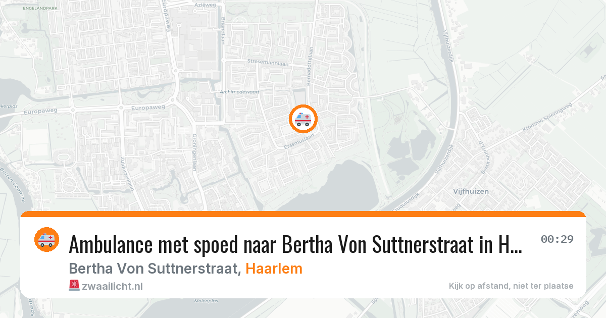 Ambulance met spoed naar Bertha Von Suttnerstraat in Haarlem — 6 apr 2026