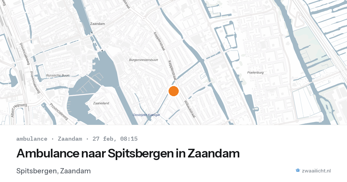 Ambulance naar Spitsbergen in Zaandam — 27 feb 2026