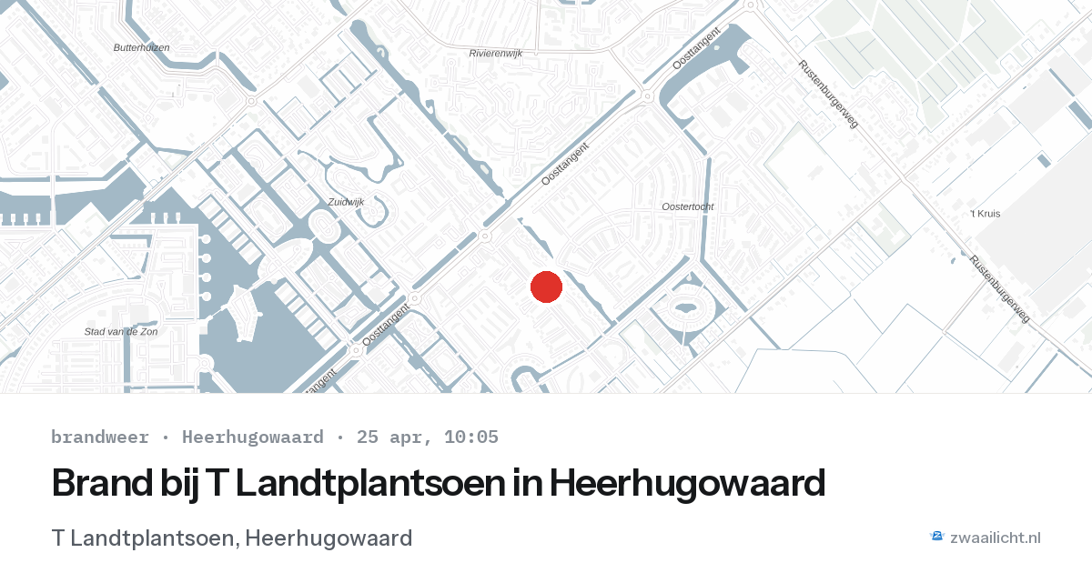 Brand bij T Landtplantsoen in Heerhugowaard — 25 apr 2026