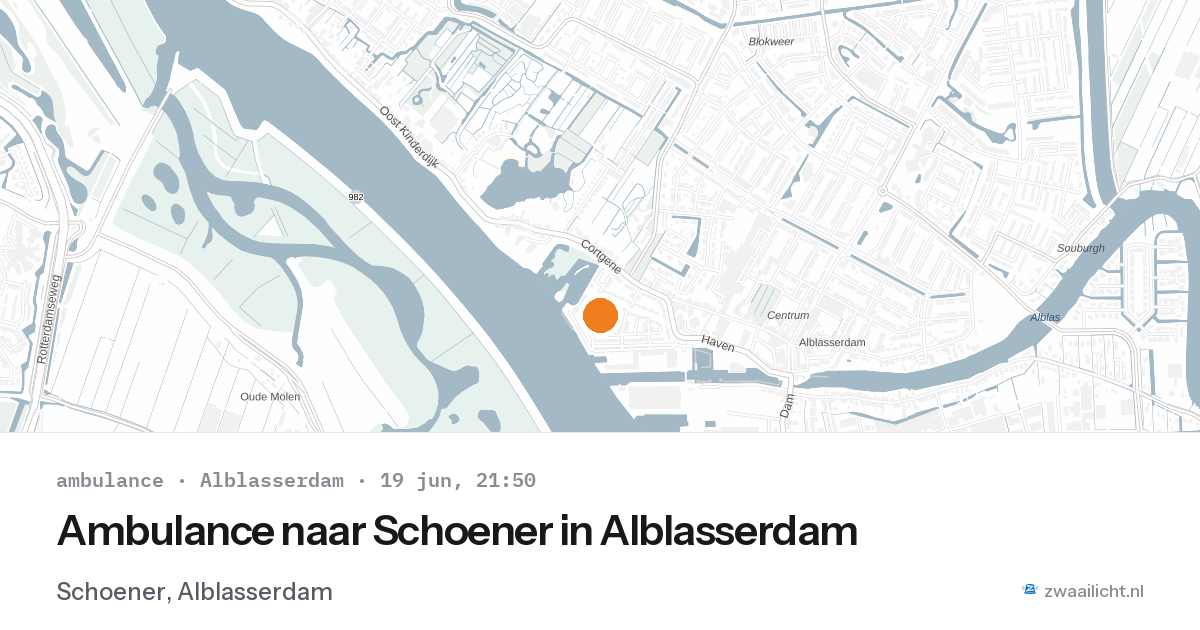 Ambulance naar Schoener in Alblasserdam — 19 jun 2026