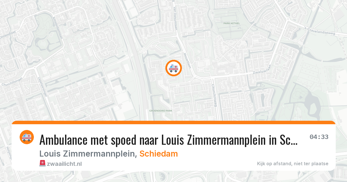 Ambulance met spoed naar Louis Zimmermannplein in Schiedam — 29 mei 2026