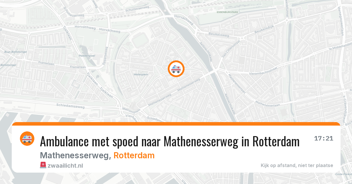 Ambulance met spoed naar Mathenesserweg in Rotterdam — 13 aug 2026