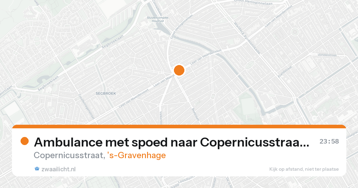 Ambulance met spoed naar Copernicusstraat in 's-Gravenhage — 17 aug 2026
