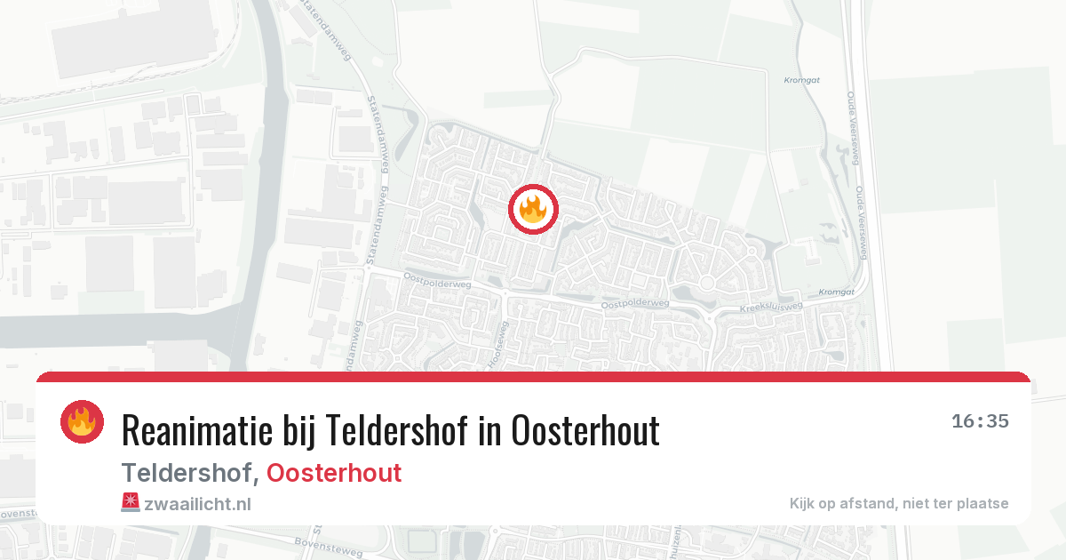Reanimatie bij Teldershof in Oosterhout — 1 jul 2026