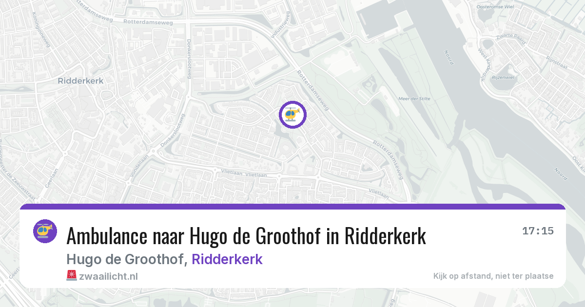 Ambulance naar Hugo de Groothof in Ridderkerk — 23 jul 2026