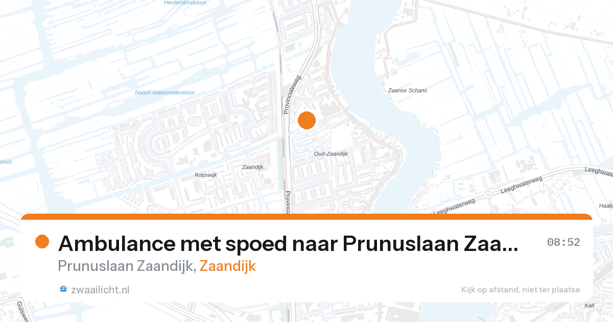 Ambulance met spoed naar Prunuslaan Zaandijk in Zaandijk — 13 jun 2026