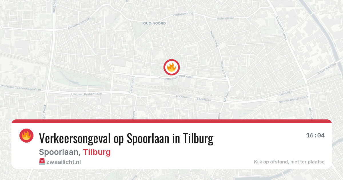 Verkeersongeval op Spoorlaan in Tilburg — 12 mrt 2026