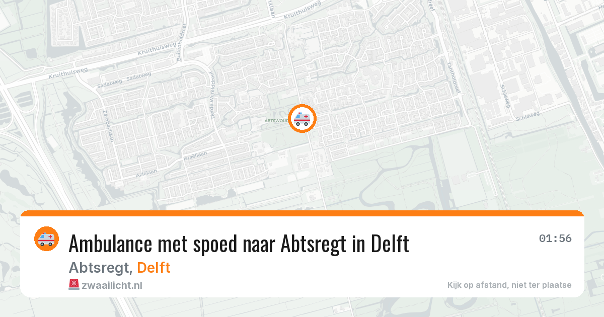 Ambulance met spoed naar Abtsregt in Delft — 26 mei 2026