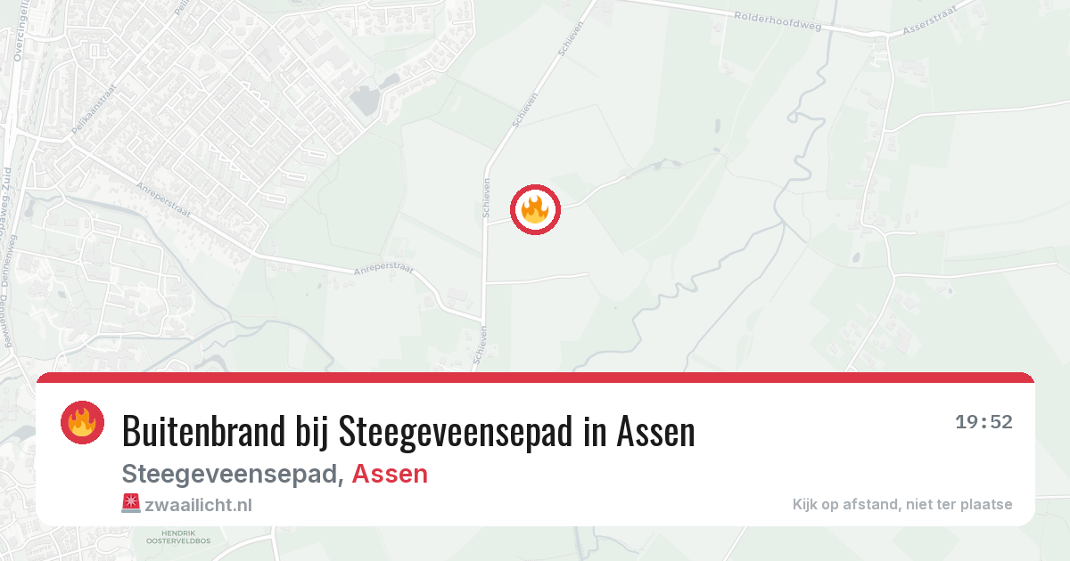 Buitenbrand bij Steegeveensepad in Assen — 8 mei 2026