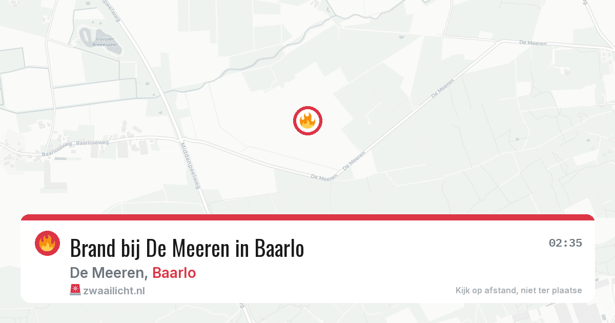 Brand bij De Meeren in Baarlo — 6 aug 2026
