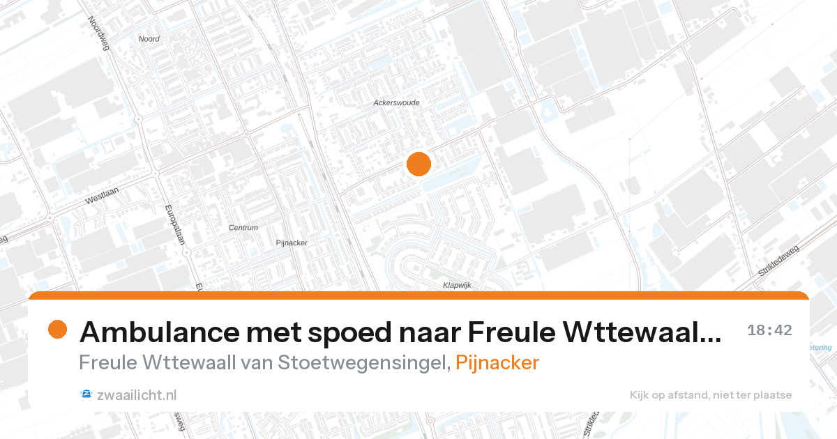 Ambulance met spoed naar Freule Wttewaall van Stoetwegensingel in Pijnacker — 27 aug 2026