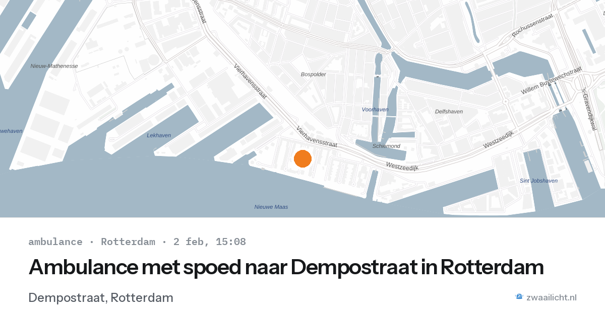 Ambulance met spoed naar Dempostraat in Rotterdam — 2 feb 2026