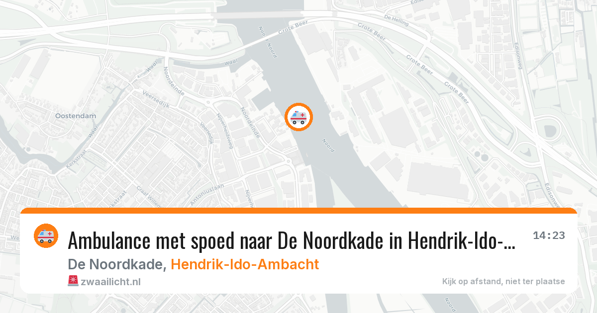 Ambulance met spoed naar De Noordkade in Hendrik-Ido-Ambacht — 13 aug 2026