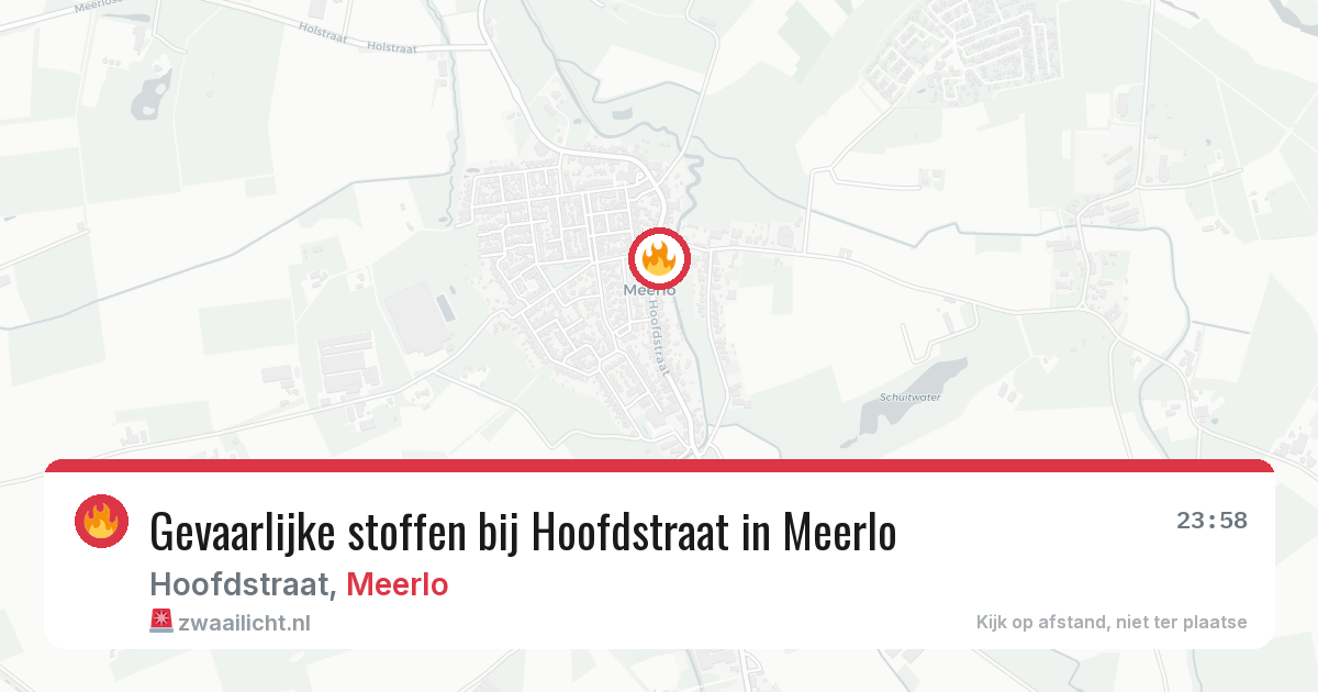 Gevaarlijke stoffen bij Hoofdstraat in Meerlo — 20 mrt 2026