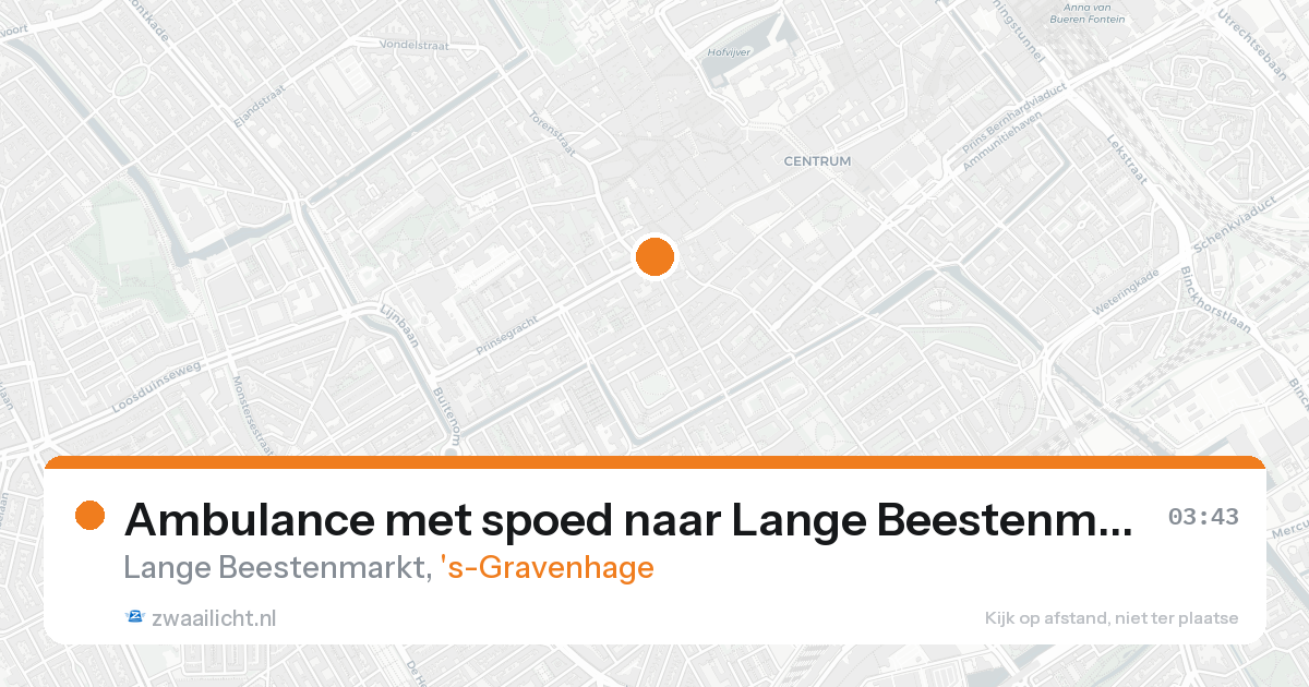 Ambulance met spoed naar Lange Beestenmarkt in 's-Gravenhage — 16 aug 2026