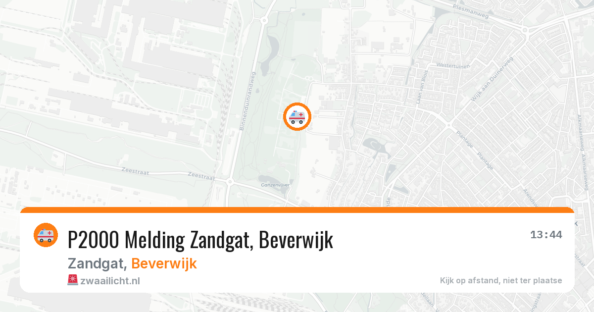 P2000 Melding Zandgat, Beverwijk — 13 jun 2026