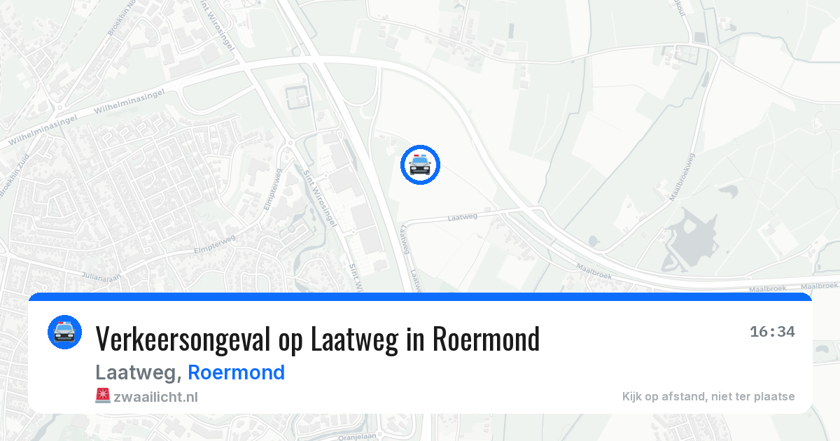 Verkeersongeval op Laatweg in Roermond — 26 apr 2026