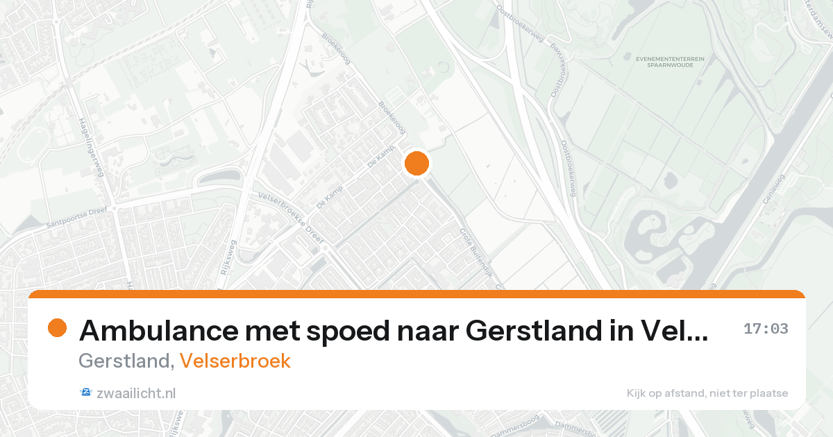 Ambulance met spoed naar Gerstland in Velserbroek — 14 aug 2026