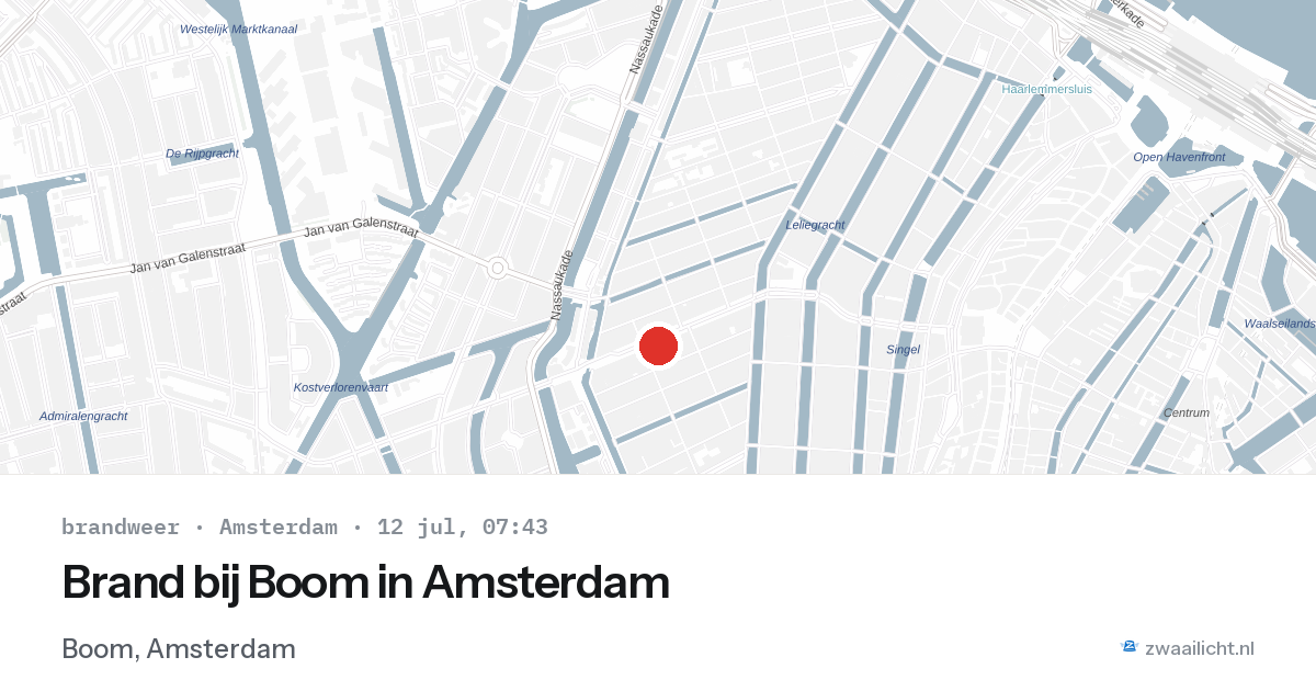 Brand bij Boom in Amsterdam — 12 jul 2026