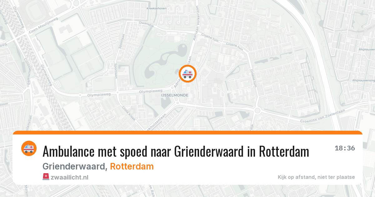 Ambulance met spoed naar Grienderwaard in Rotterdam — 12 aug 2026