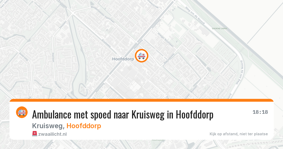 Ambulance met spoed naar Kruisweg in Hoofddorp — 12 aug 2026