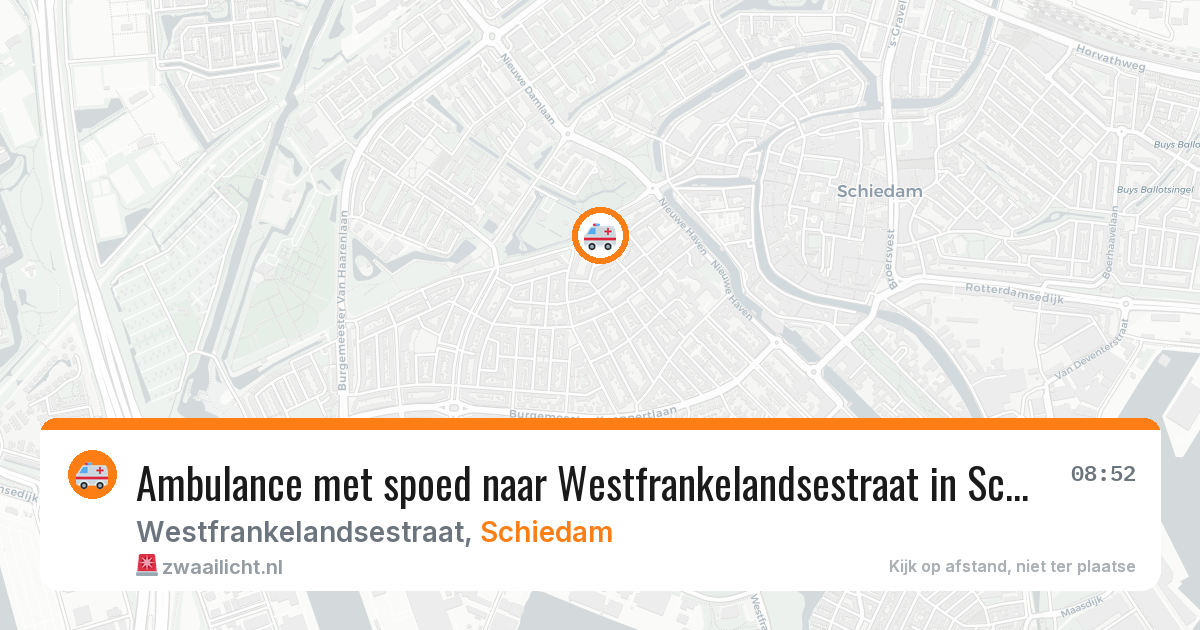 Ambulance met spoed naar Westfrankelandsestraat in Schiedam — 9 apr 2026