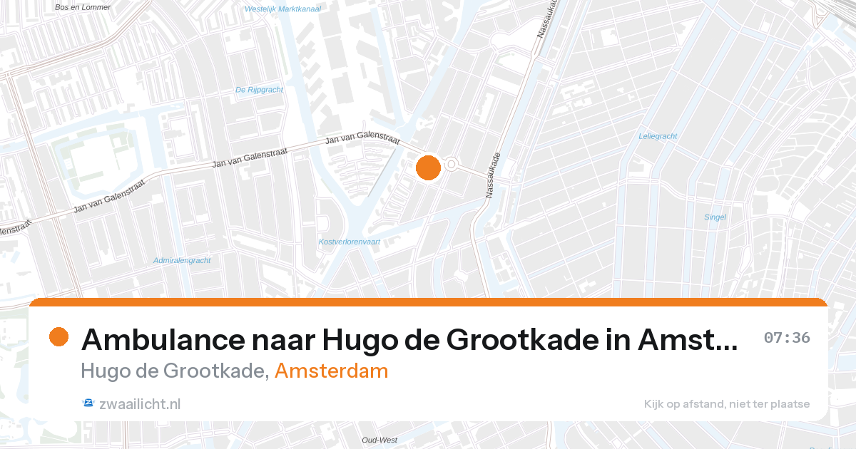 Ambulance naar Hugo de Grootkade in Amsterdam — 24 jul 2026