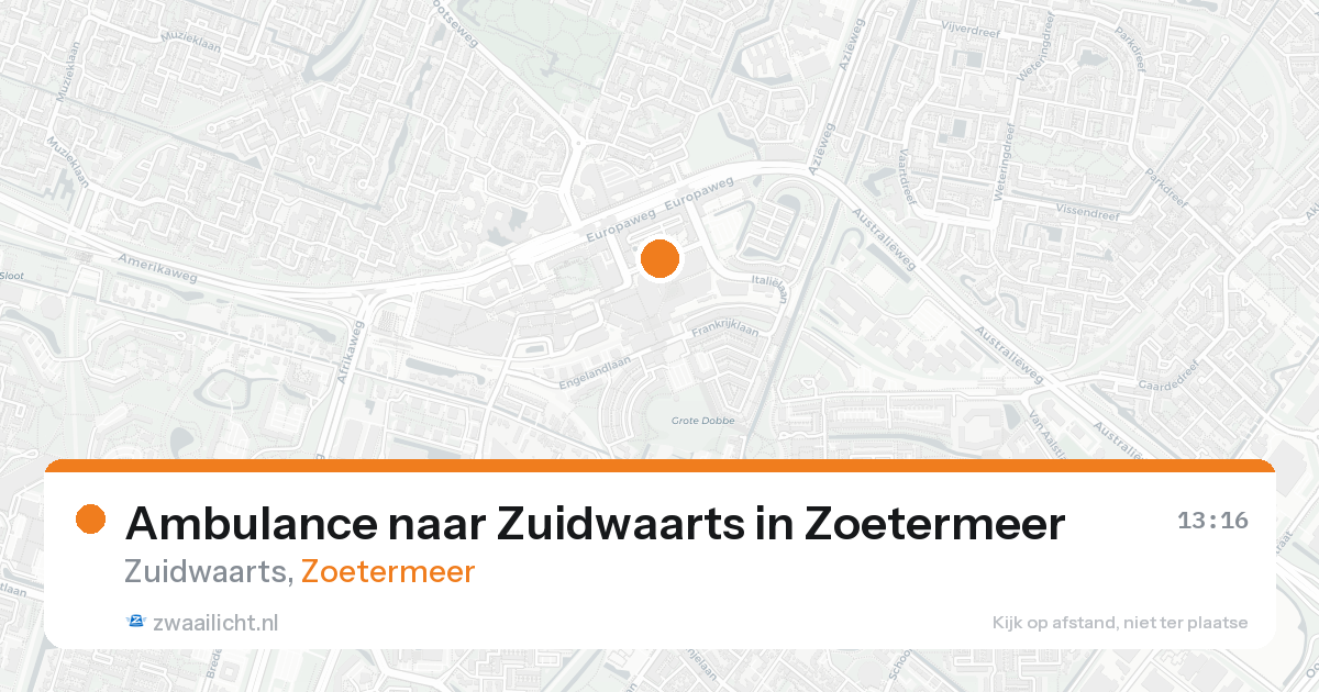 Ambulance naar Zuidwaarts in Zoetermeer — 19 aug 2026