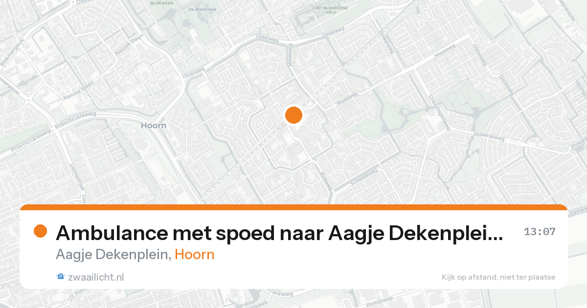 Ambulance met spoed naar Aagje Dekenplein in Hoorn — 16 aug 2026