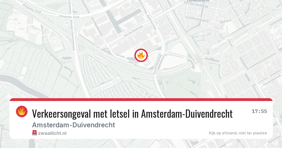 Verkeersongeval met letsel in Amsterdam-Duivendrecht — 8 jun 2026