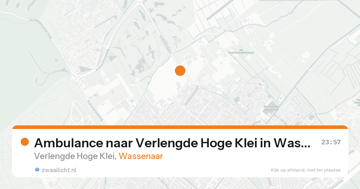 Ambulance naar Verlengde Hoge Klei in Wassenaar — 15 aug 2026