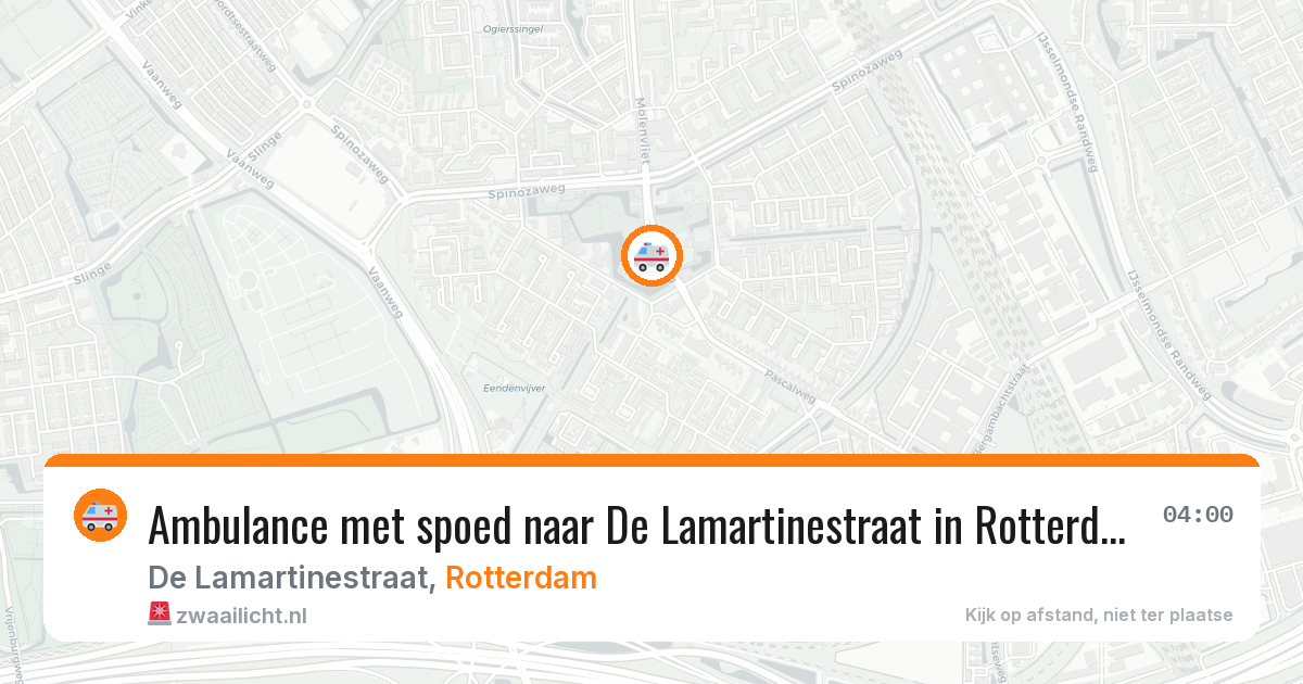 Ambulance met spoed naar De Lamartinestraat in Rotterdam — 10 aug 2026