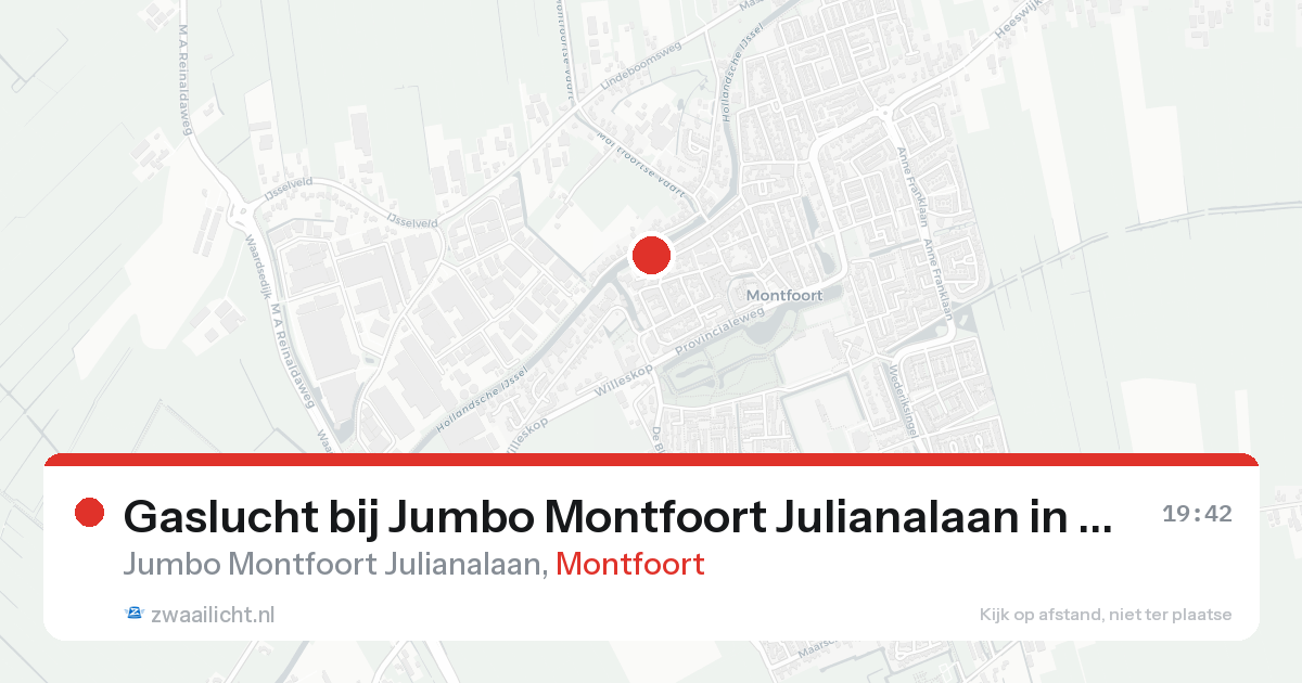 Gaslucht bij Jumbo Montfoort Julianalaan in Montfoort — 31 jan 2026